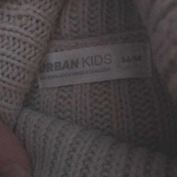 Beige knitted cropped turtle neck sweater. - Picture 3 of 4